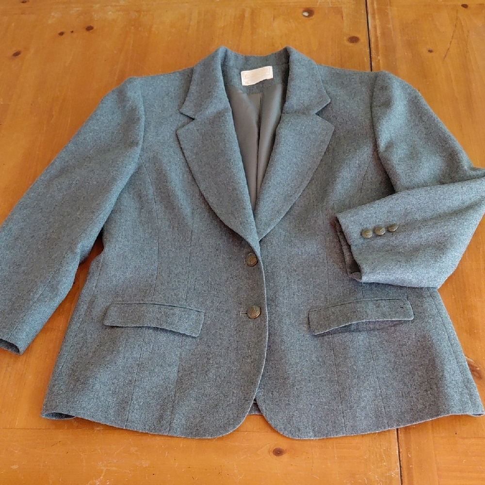 Vintage Gray Pendleton Wool Blazer Womans 14